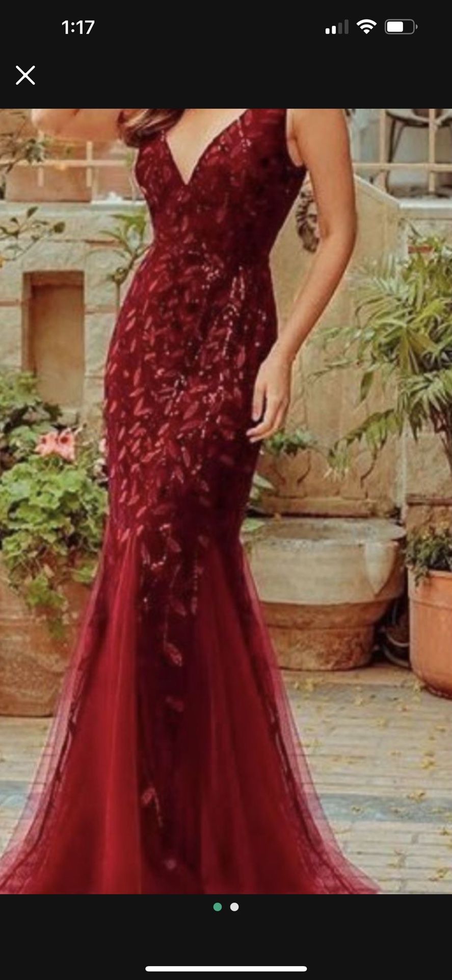 Mermaid Blue Dress Size Large 