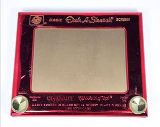 Ohio Art Gold-toned & Metallic Red 100th Anniversary Magic Etch A Sketch - Collectors Edition