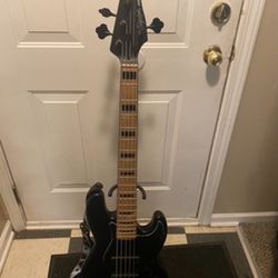 Squier by fender active 5 string  jazz bass (with custom preamp)