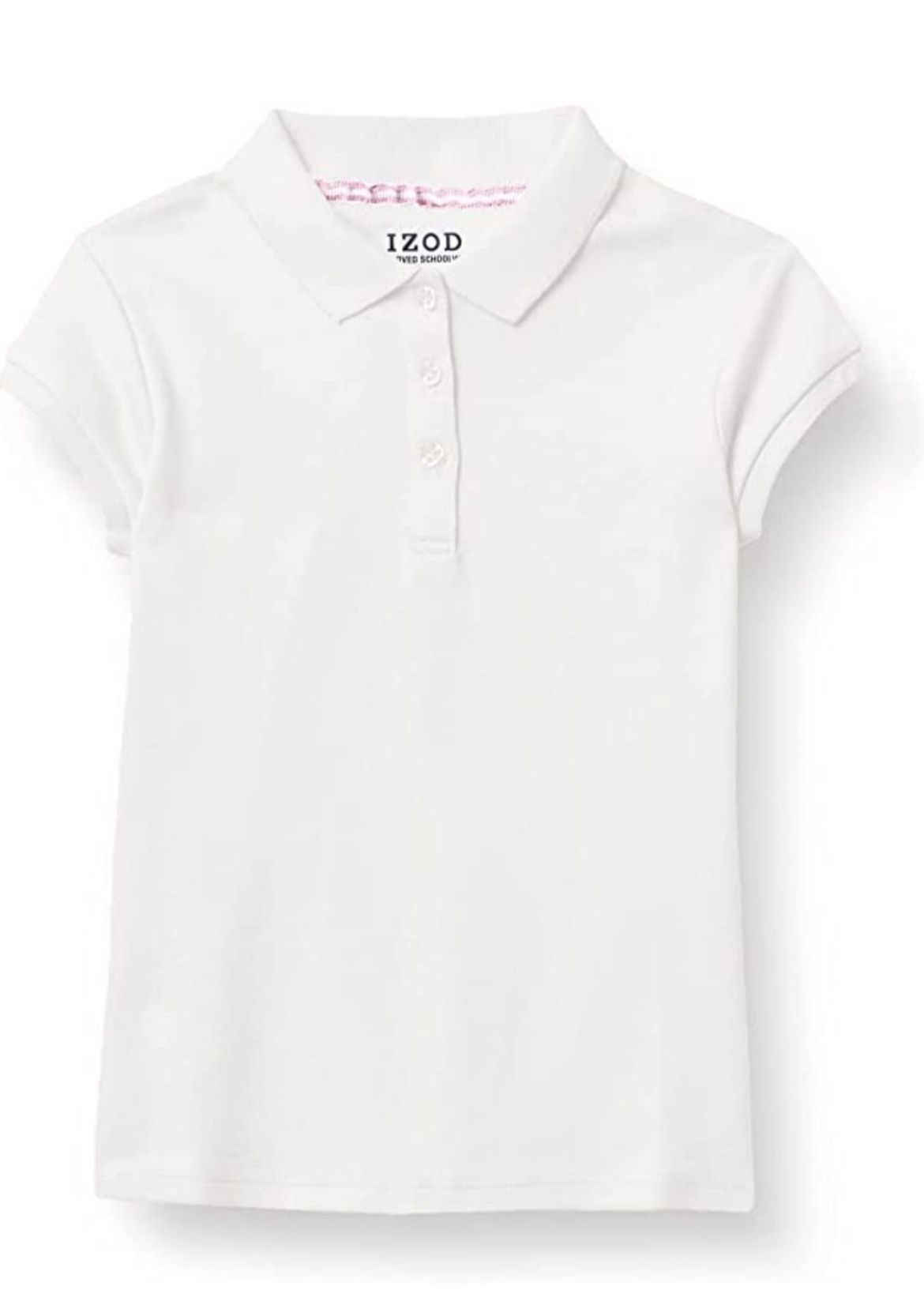 IZOD Girls' School Uniform Short Sleeve Interlock Polo