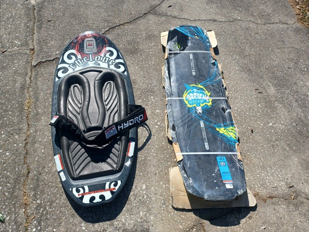 New O'Brien Baker Wakeboard and Cyclone Hydroslide Kneeboard $40 Each