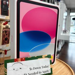 Apple IPad 10th Gen Tablet New - Pay $1 To Take It Home Today and pay the rest later.