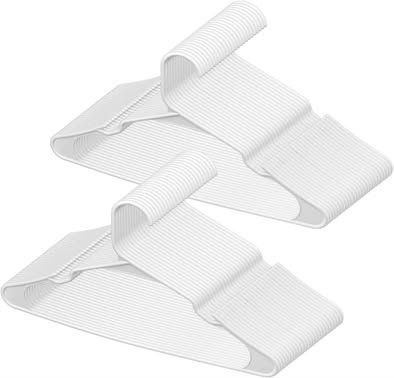 New White Plastic Hangers, 0.2 in Ultra-Thin, 50 Pack Hangers with Stable Triangular Top Structure