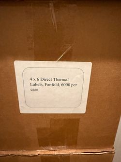 4x6 direct thermal labels qty6000 fanfold