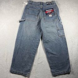 Y2K Aeropostale Women’s 28 Blue Carpenter Jeans Wide Leg Skater Baggy NWT #2883