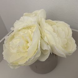 Silk flowers Set In Ceramic Vase