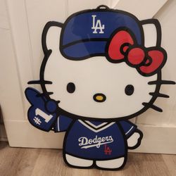 Dodger Hello Kitty Wooden Cutout