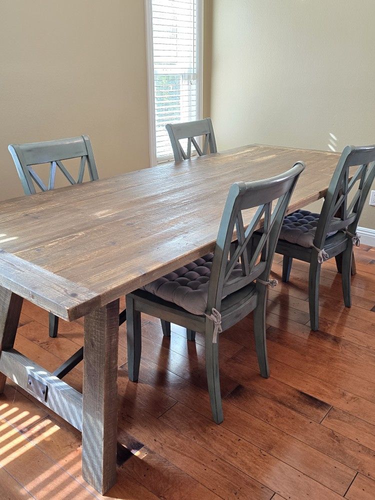 Ashley Furniture Farmhouse Dining Chairs Distressed Gray Blue Boho