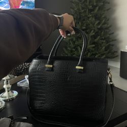 Black Croc Tote