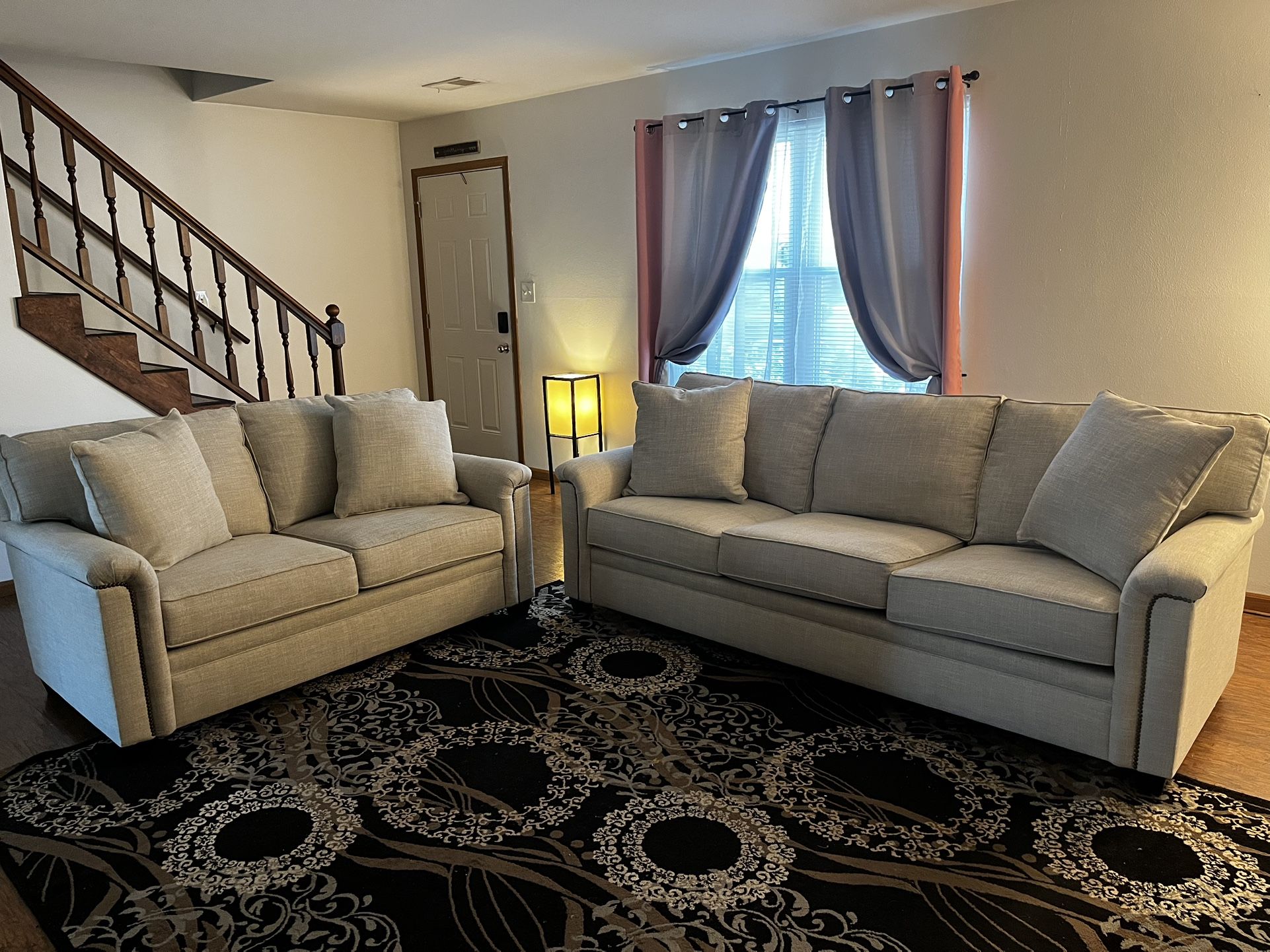Beige Sofa And Loveseat