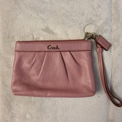 Coach Leather Pink Wristlet
