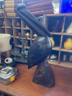 Vintage Large Ironwood Carved Bird Statue 