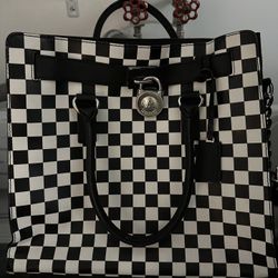 Michael Kors Hamilton Handbag Purse Checkered