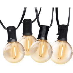 N Outdoor String Lights, 48FT Patio Lights with 25 G40 Shatterproof LED Bulbs(Spare)