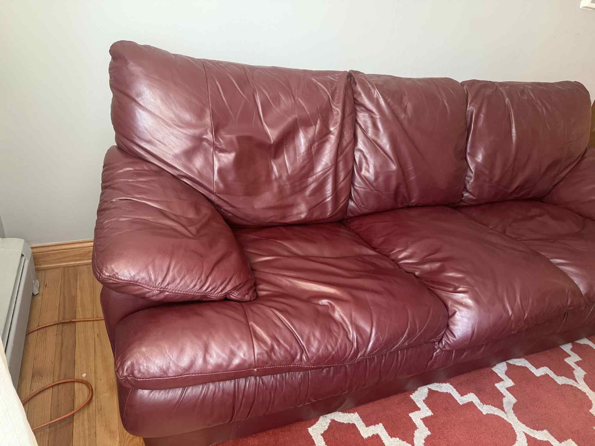 Sofa Faux Leather- 7 Ft