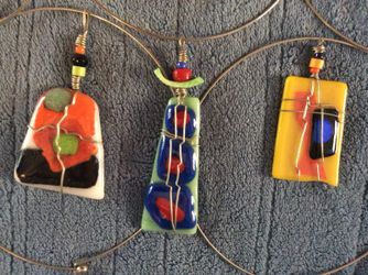 Fused glass necklaces