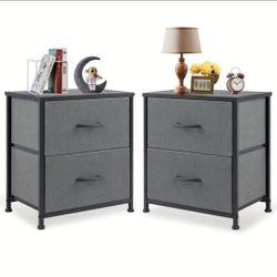 Pack of 2 Nightstand Bedside Coffee Sofa Tea Table Storage Closet Chest Clothes Display for Bedroom