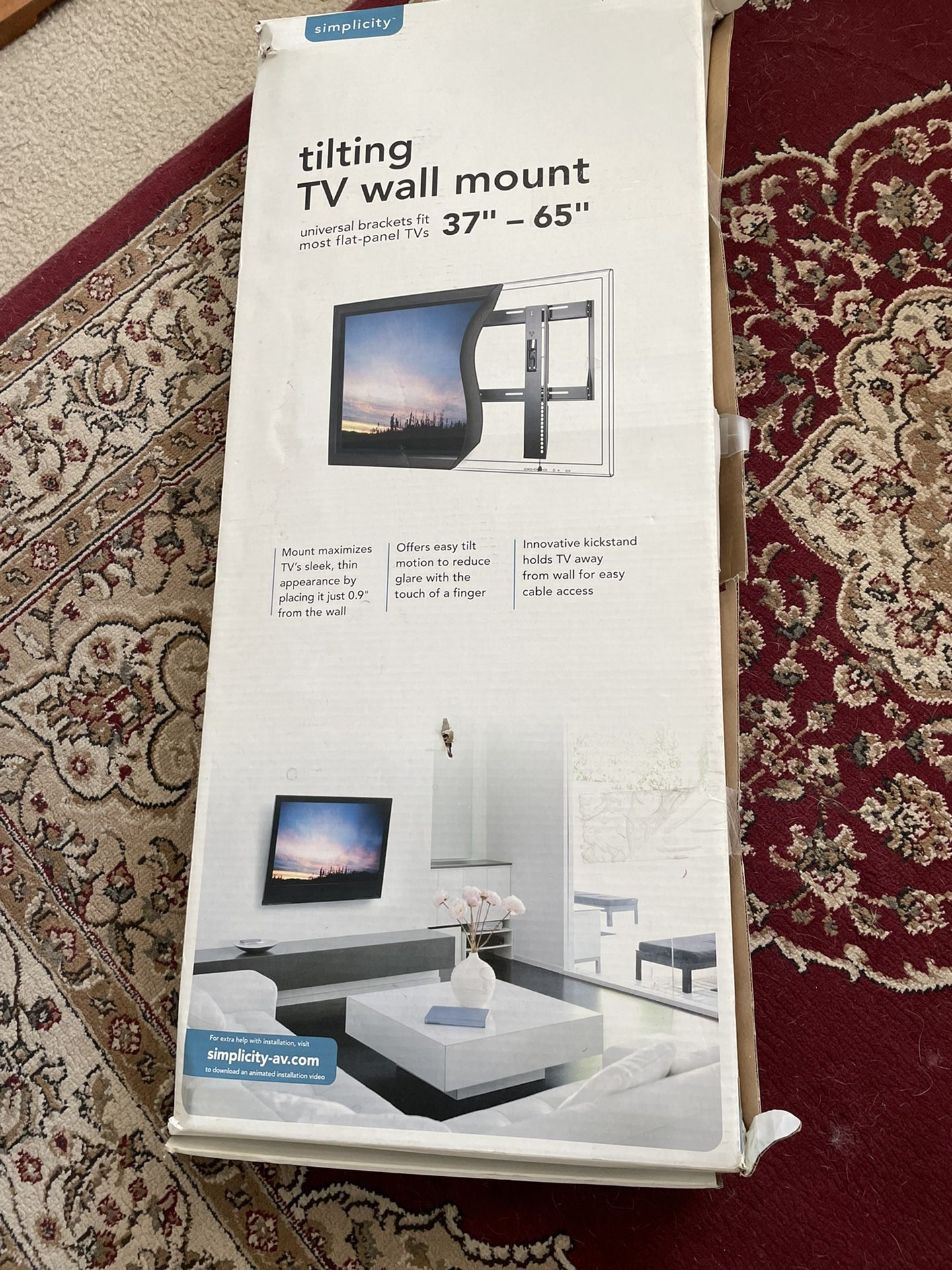 Simplicity Tilting TV Wall Mount 37”-65”