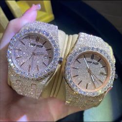 Rose Gold Silver And Good Moissanite Diamond Watches 