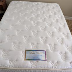 Like New Queen Size Orthopedic Mattress With Box Spring And Frame On Wheels. Local Pickup Only