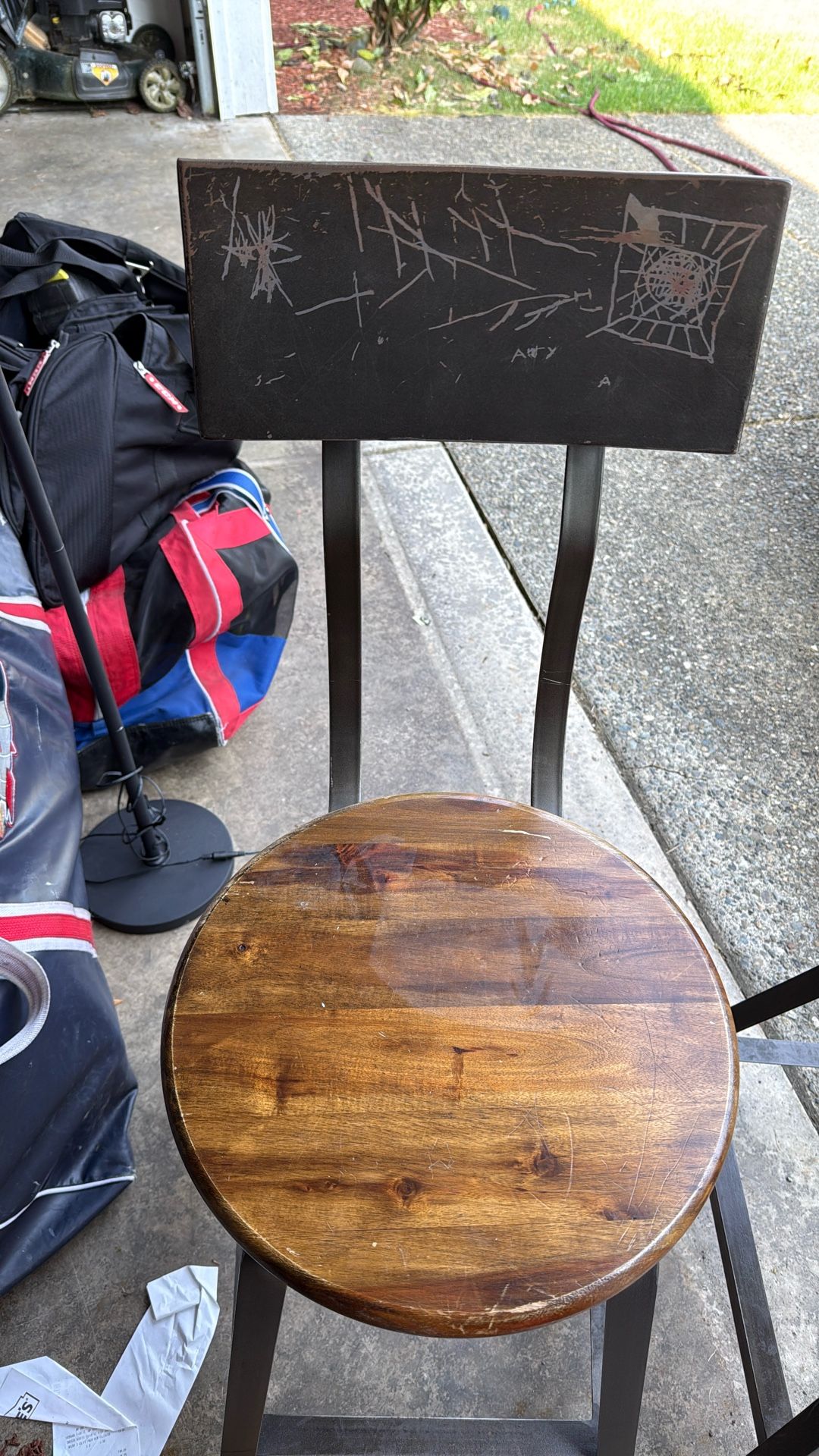 Cost Plus Wood And Metal Stools