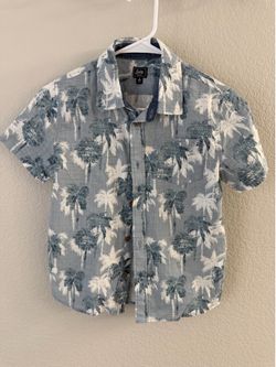 Bixby Nomad Boys Palm Tree Button-Up Shirt — Size M (8/10)