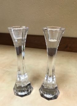 Pair of Royal Gallery Lead Crystal Candlestick Holders