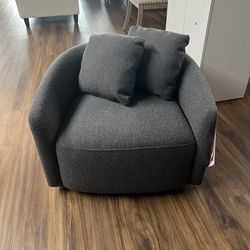 (1) New Kids Accent Chair, Charcoal Bouclé Fabric