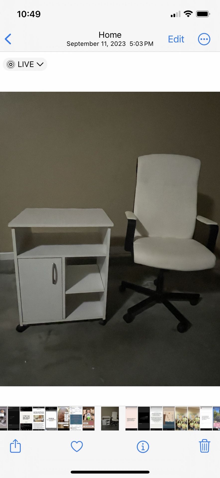 Printer Table; Desk chair