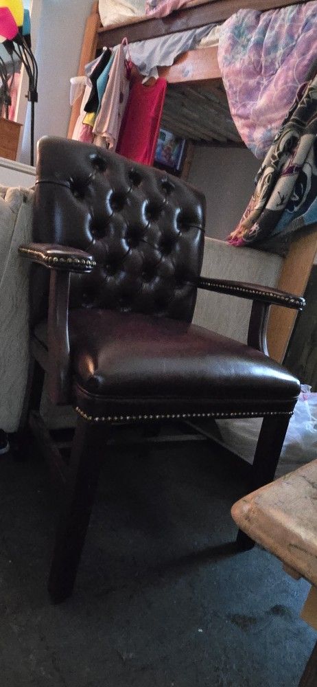 Classy Burgundy Office Armchair Pristine Condition