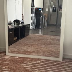 Large 40” x 40” Modern Wall Mirror – White Frame