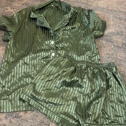 Green Striped PJ Set