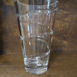 Vera Wang Crystal Spiral-Etched Vase | Heavy