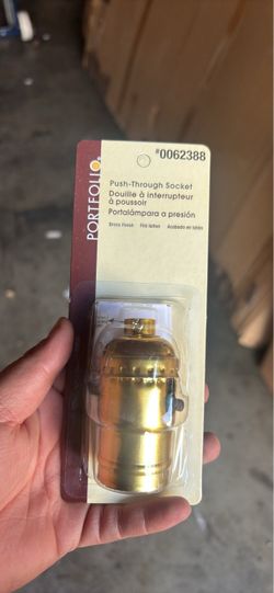 Portfolio Brass Push-Through Lamp Socket