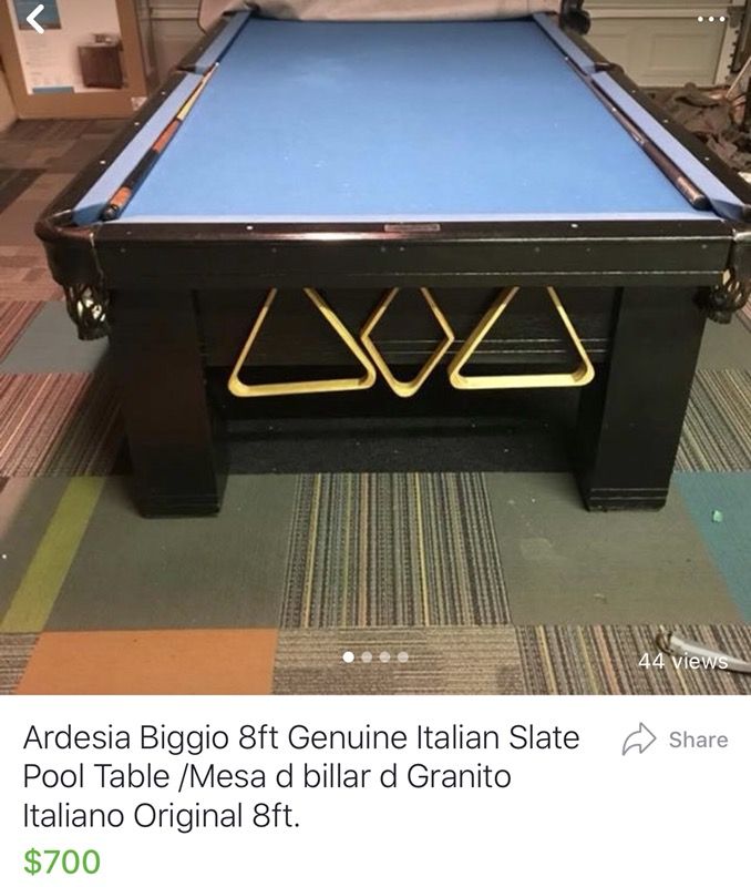 Ardesia Biggio 8ft Genuine Italian Slate Pool Table