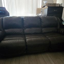 Leather Reclining Sofa And Love Seat Set