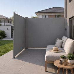 71" X 236" Retractable Side Awning, Patio Retractable Gray