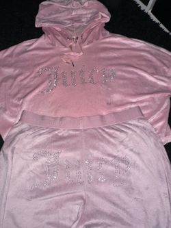 Juicy Couture Velour Light Pink sweats and hoodie set M