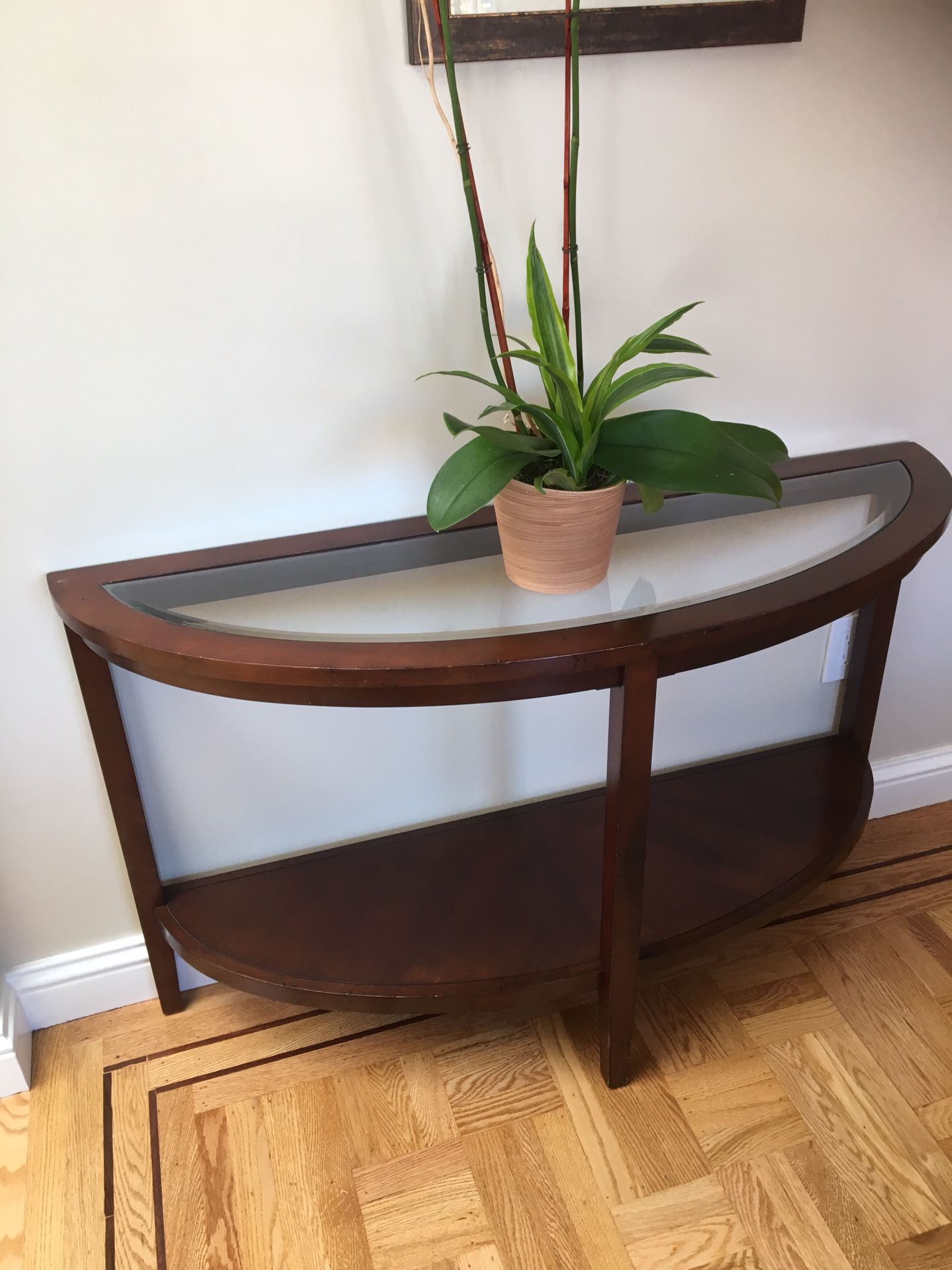 Glass console entry table