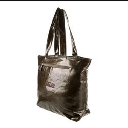 Vintage Gianni Versace Brown Patent Leather Tote Bag Made In Italy 