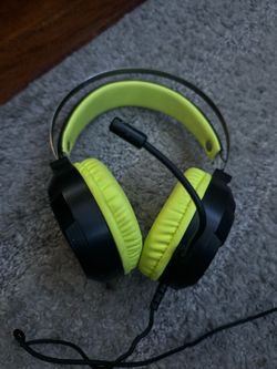 Green gaming headset