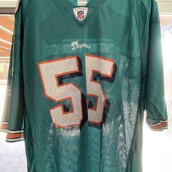 SEAU #55 Miami Dolphins Jersey Equipment NFL Reebok Size XL