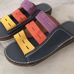 Colorblock Sandals , Size 8