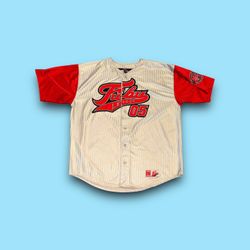 FUBU 05 League Athletic Baseball Jersey Men's Size XXL Red & Gray