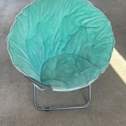 Fluffy Comfy Torqoise Chair. Folds Up. Light 