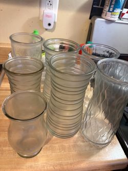 Set of Glass Vases Mixed Styles
