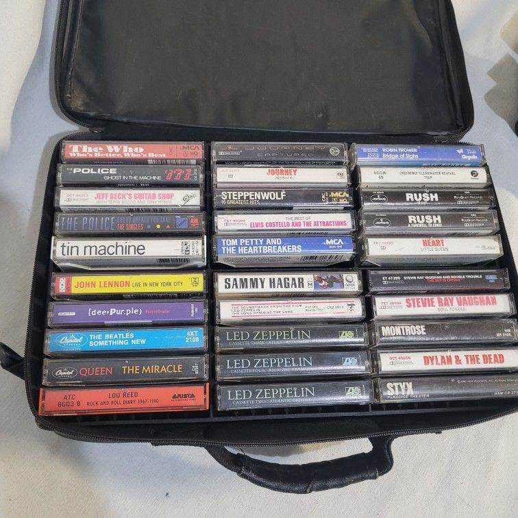 Classic Rock Cassette Tapes In Case