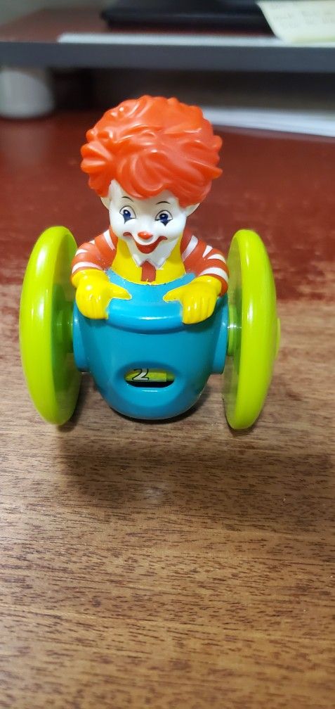 2006 McDonald's happy meal toy rolling counting car with young Ronald McDonald