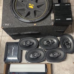 car audio sounds sub amp speakers 