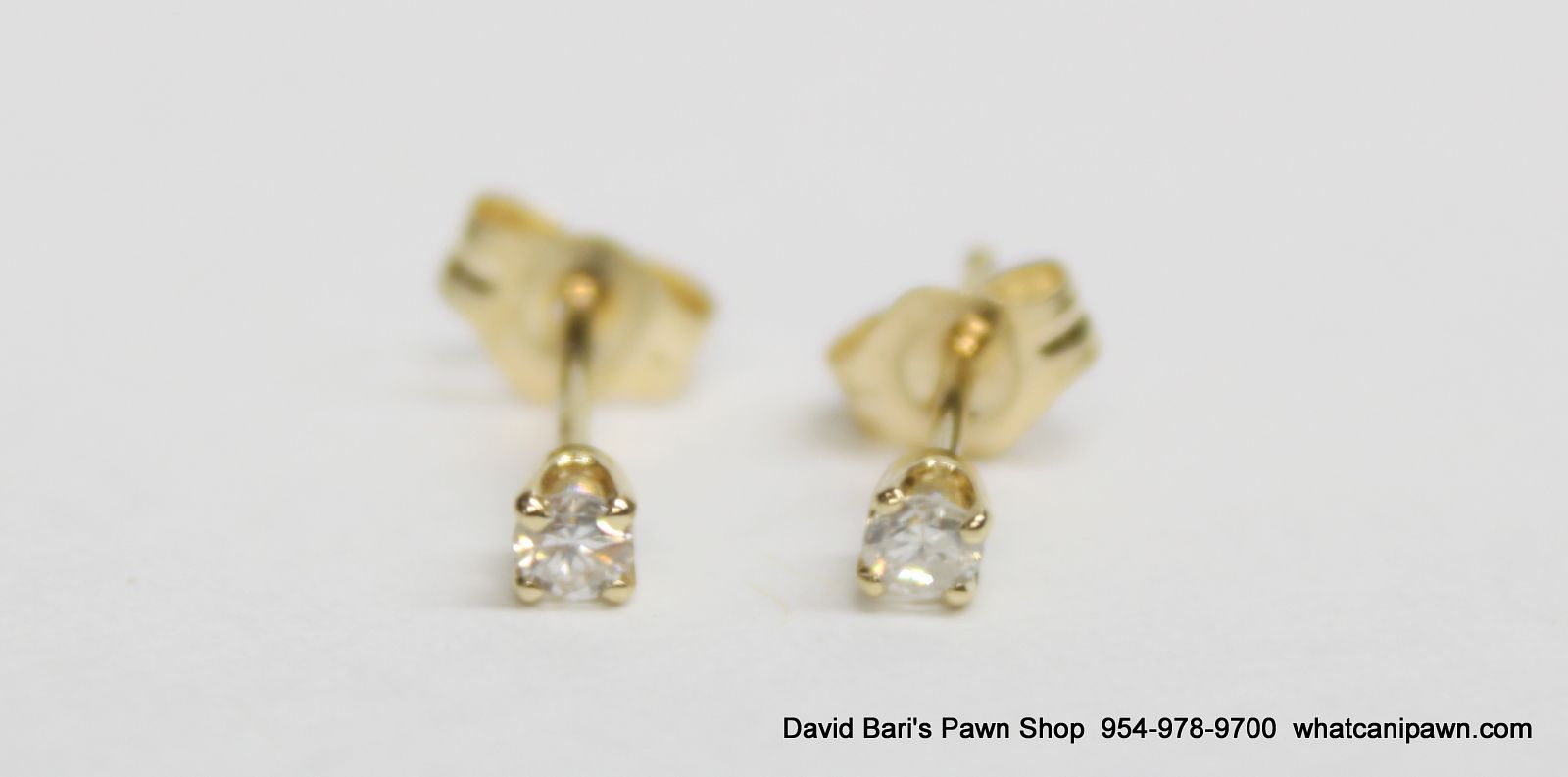 14K Yellow Gold Diamond Stud Earrings